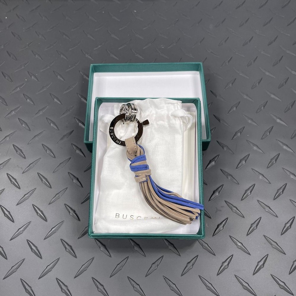 Buscemi Keyholder Fringe Fog Royal Leather